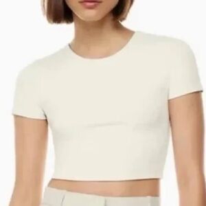Aritzia Babaton Ivory Crop Top